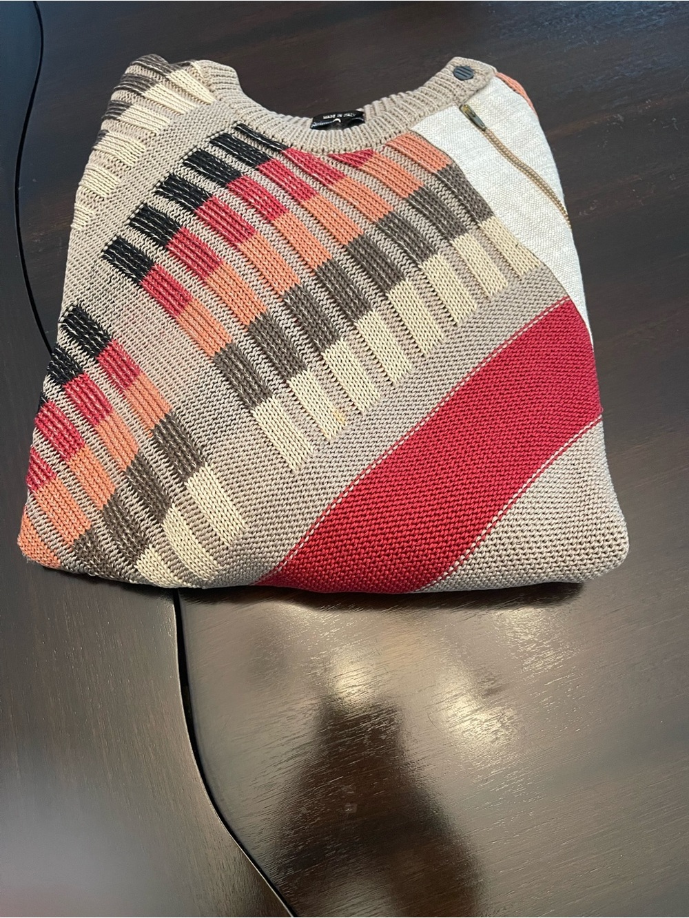 Neiman Marcus Striped Knit Top